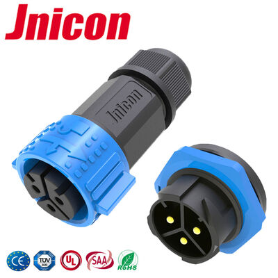M25 Male Female 3 Pin Power Connector PA66 500V Wire To Board Waterproof Connectors