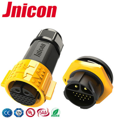 2 + 20 Pin M25 Konektor Tahan Air Luar Ruangan Soket Steker Industri Konektor Multi Pin IP67