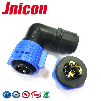 M19 20A 3 Pin Screw Terminal Connector Power Waterproof 300V Konektor 90 derajat
