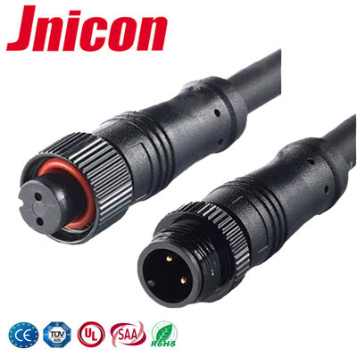 M12 Plastik Male Female Konektor ODM 2 Pin 10A Circular Power Connector