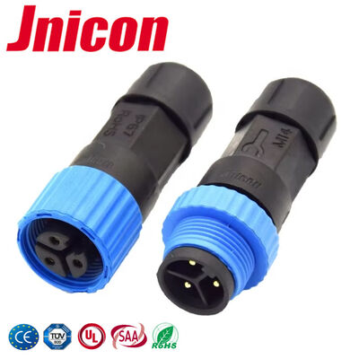 M15 3 Pin Plastic Circular Connector 10A 300V Low Voltage LED Connector Untuk Elektronik Luar Ruang