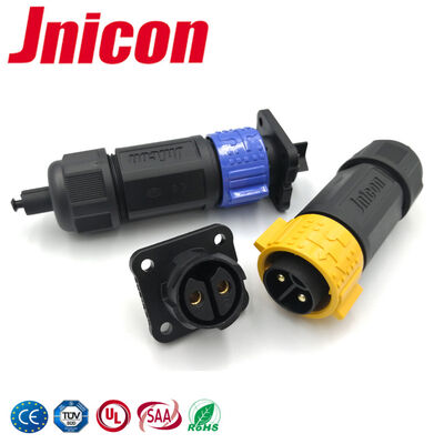 Konektor Daya IP67 2 Pin Plug Dan Konektor Soket Bahan PA66 Untuk Otomasi Industri