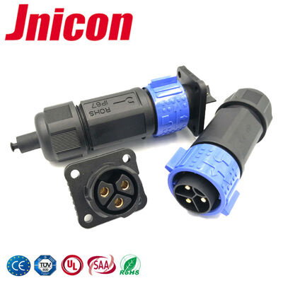Konektor Multi Pin Bulat 50A 500V Konektor Tahan Air ODM Untuk Energi Baru