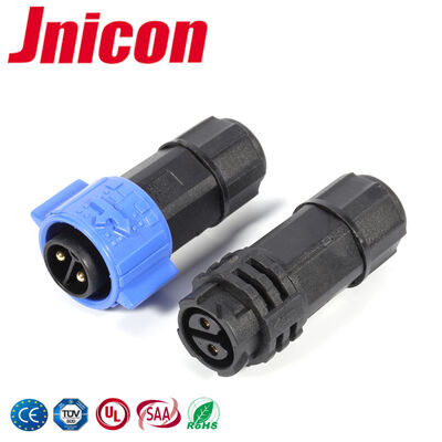 2 Pin M19 Waterproof Connector 20A 300V Untuk Lampu LED Luar Ruang