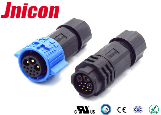 Push Locking IP67 300VAC 9 Sinyal Konektor Tahan Air PA66