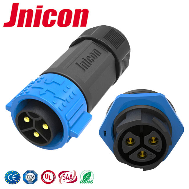 Plating Emas Kuningan M25 3 pin plug soket konektor 60A Untuk Energi Baru