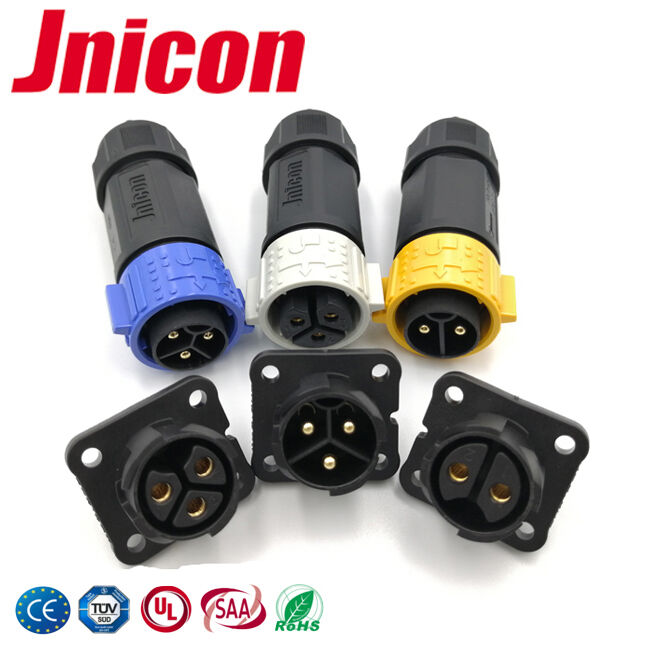 CE persetujuan M25 Waterproof Panel Mount Connector Quick Lock Konektor listrik