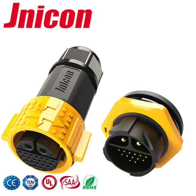 2 + 20 Pin M25 Konektor Tahan Air Luar Ruangan Soket Steker Industri Konektor Multi Pin IP67