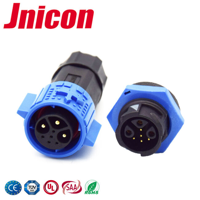 M19 3+5 Multi Pin IP67 Panel Mount Connector 15A+5A Konektor Push Lock Bulat