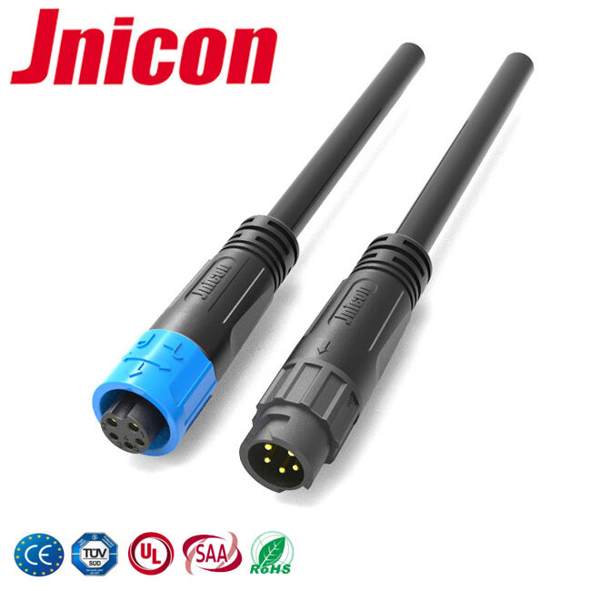 PA66 Push Pull Kabel Konektor M12 5 Pin 10A Untuk Lampu Pertumbuhan