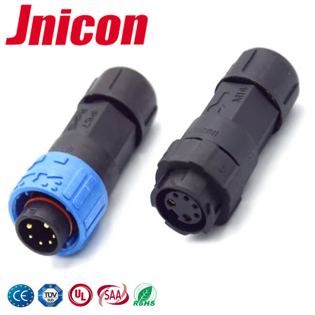 M16 10A 2+4 Pin Kawat Listrik Ke Konektor Kawat Konektor Multi Pin UL Tahan Air