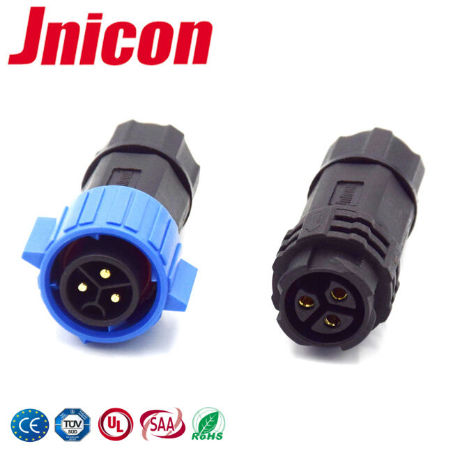 M19 IP68 Waterproof Konektor Bulat 300V 3 Pin Pria Ke Konektor Daya Wanita
