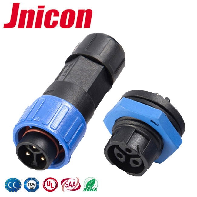 Industrial M16 Quick Lock 3 Pin Panel Mount 10A Konektor tahan air untuk peralatan komunikasi