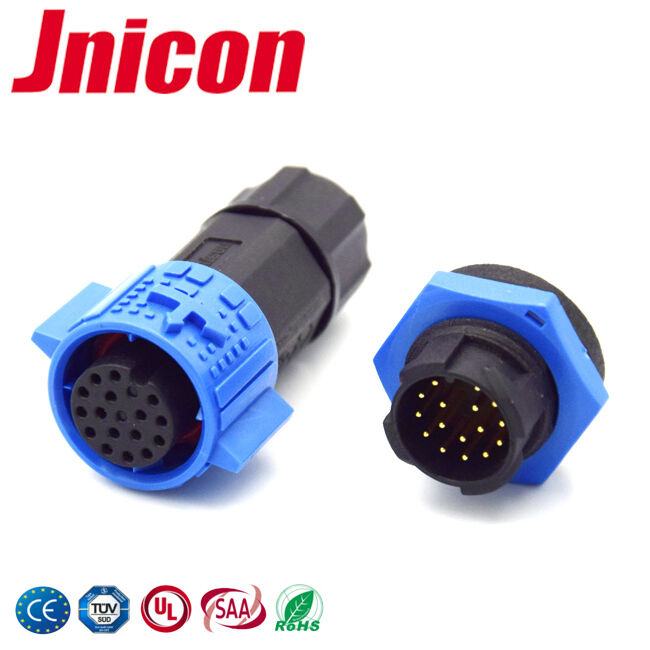 5A IP67 12 Pin Outdoor Waterproof Cable Connector M19 Data Plug dan Socket
