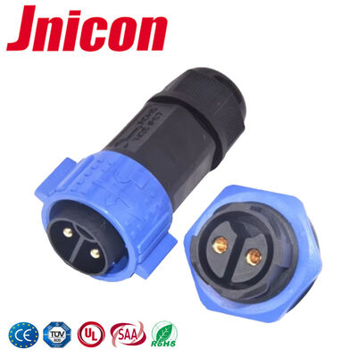 2Pin M19 Kabel Listrik Ke Konektor Kabel Tekan Kunci 300V DC Waterproof
