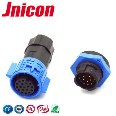 M19 12 Pin IP67 Konektor Bulat 5A Soket Cepat Plug Bahan PA66