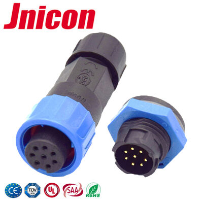 IP68 Push Lock 8 Pin Waterproof Connector 300V M16 Konektor Bulat