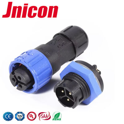 Konektor Kabel ke Papan PA66 300V 3 Pin M16 10A Konektor Daya Tahan Air