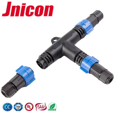 Konektor Surya M19 IP67 Tipe T 500V Konektor Tahan Air Tegangan Tinggi Kunci Dorong