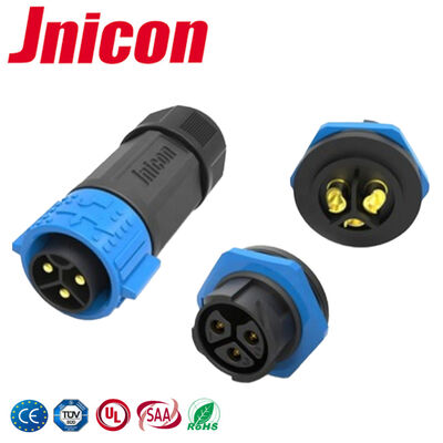 50A Waterproof Bulkhead Electrical Connector 3 Pin Plastik Lingkaran Untuk Elektronik Luar Ruang