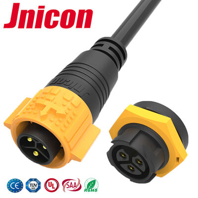 M19 30A 3 Pin Waterproof Connector Quick Locking Plug Socket Untuk Kabel