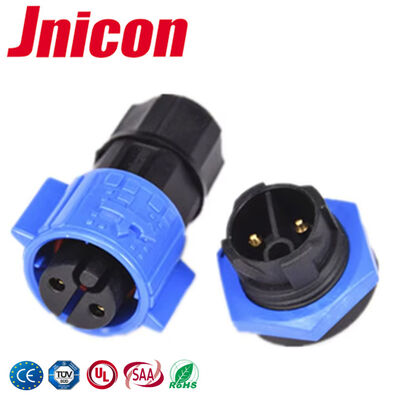 Konektor Kabel ke Papan IP67 2 Pin Konektor Daya Tahan Air 300V untuk Elektronik Luar Ruangan