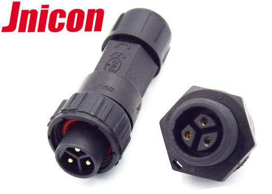 3 Pin Female Panel Mount 10A Konektor Tahan Air Untuk Peralatan Inkjet Industri