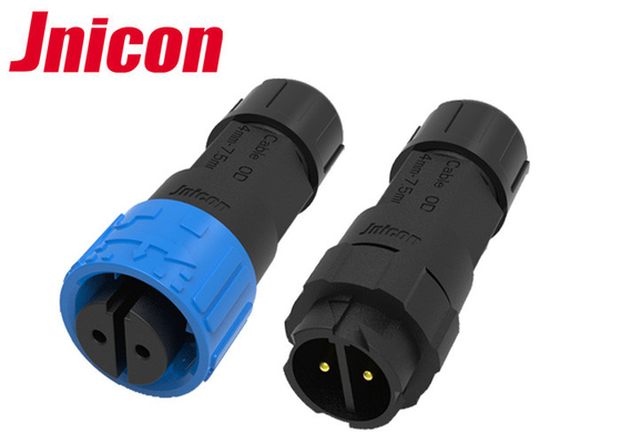 Bahan Nylon Konektor Daya Listrik 10a Self Locking 2 Pole 3 Tahun Garansi